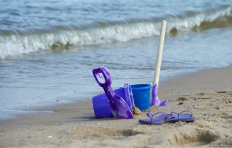 Buckets and Pale and Shovels on beach